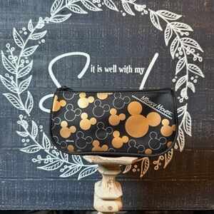 Mickey Mouse Black and Gold  Small Cosmetic Bag